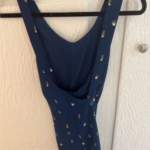 Navy Blue Romper with Cactus Print